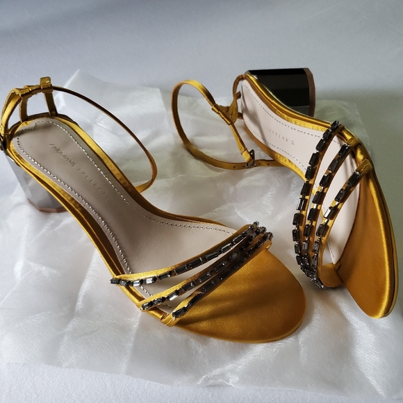 GEOMETRIC MID HEEL SHOES WITH RHINESTONES - Picture 6 of 14